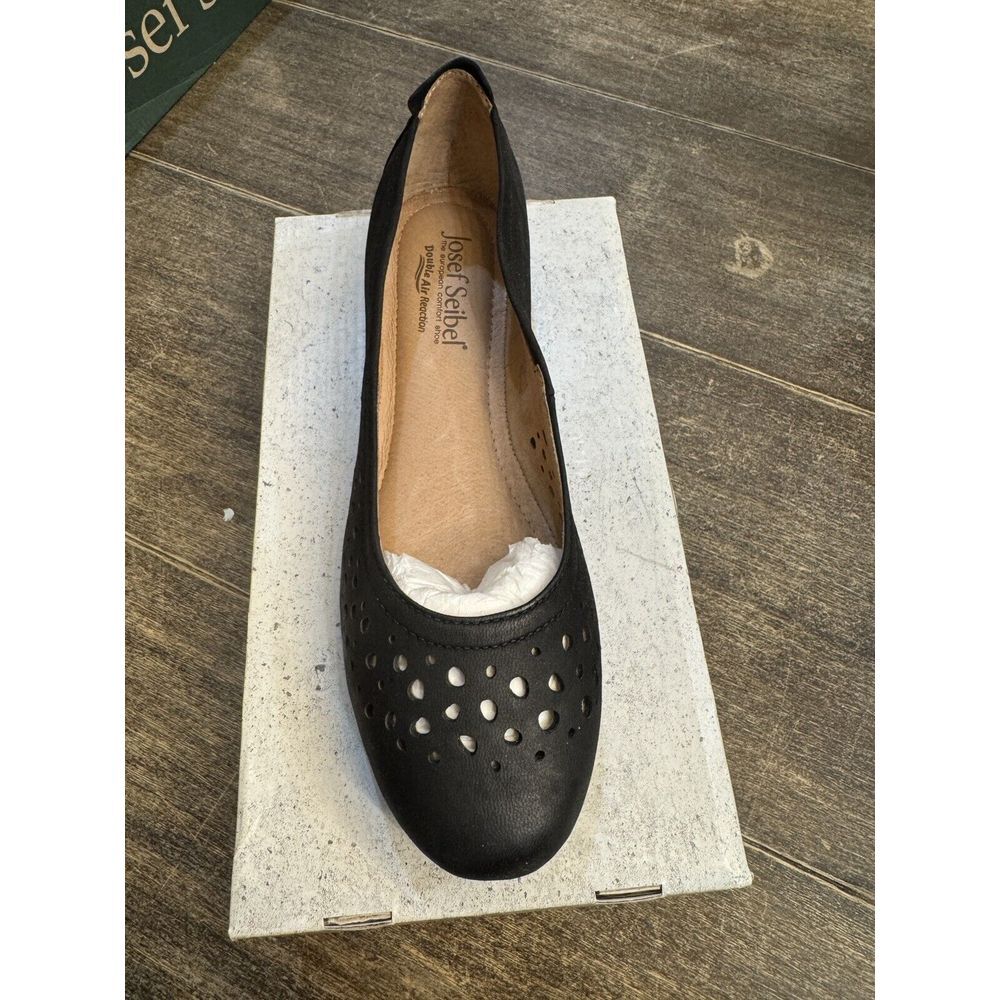 Josef Seibel Pippa Ballet‎ Flat Womens Shoes Size EU 38 US 7.5 Die Cut Black - Picture 2 of 6